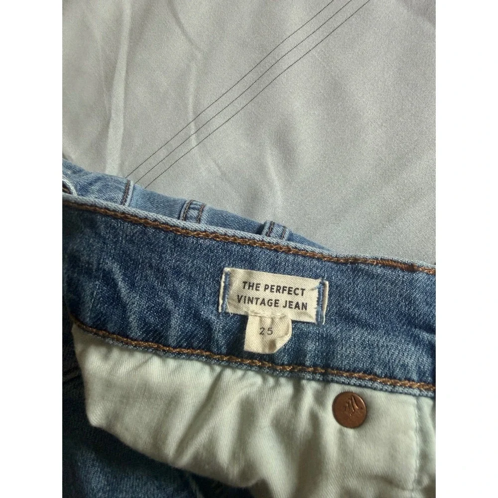 Madewell The Perfect Vintage Jean Medium Wash Raw Hem‎ High Rise Denim 25